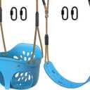 2Pcs High Back Full Bucket Toddler Swing Seat Set with Adjustable Height Rope 4.2 to 6.7 FT Soft Swing Seats Set for Kids- 600 LB Weight Capacity