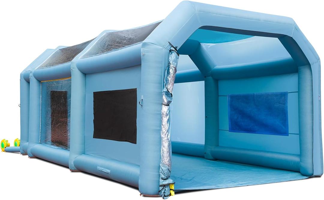 VEVOR 26x15x11ft Inflatable Paint Booth, High Powerful Blowers Spray Booth Tent, Inflatable Spray Booth, Car Paint Tent Air Filter System for Car Parking Tent Workstation Motorcycle Garage