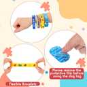 90 Pcs Autism Awareness Dog Tags Set Colorful Puzzle Pieces Motivational Autism Accessories with 30 Acrylic Dog Tags 30 Rubber Bracelet 30 Steel Chain for Gifts Men Women Party Supplies