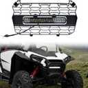 HAKA TOUGH Front Mesh Grill with Light for 2024 2025 Polaris RZR XP 1000 Accessories, Waterproof Mesh Grille with LED Accent Light Bar Spotlight for 2024 Polaris RZR XP 1000/XP 4 1000 Accessories, 1pc