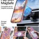 iPhone 15 Pro Max Case,iPhone 15 Pro Max Phone Case[Compatible with MagSafe] Magnetic Slim Thin lanyard Wrist Strap Plating Shockproof Protective Phone Cover for iPhone 15 Pro Max 6.7", Purple