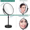 Nicesail Higher Taller Tabletop Makeup Mirror of 8 Inch, 5X Magnified Makeup Mirror Countertop Standing, Height Adjustable, Double Sided Mirror in Matte Black (8 Inch, 5X)