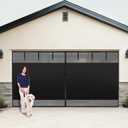 SmoothNovelty Privacy Magnetic Garage Door Screen for 2 Car Garage 16 x 8 ft Heavy Duty Weighted Bottom Screen Doors for Doorway to Keeps Bugs Out