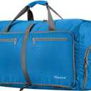 Gonex 150L Large Foldable Travel Duffle Bag with Shoes Compartment, Packable Lightweight Water Repellent Duffel Bag for Camping Gym Weekender Bag, Sky Blue