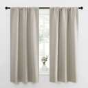 NICETOWN Blackout Curtains for Living Curtains, Room Darkening Window Curtain Panels, Easy-Care Solid Thermal Insulated Draperies/Drapes for Daughter Room (Natural, 2 Panels, 34 by 63)