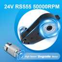 24v Motor-50000RPM for Power Wheels,RS555 High-Speed Steel Gears Motor Gearbox for Kids Ride on Car -18V-24V Motor Conversion Kit,Upgrade Replacement Parts (24v-50000RPM)