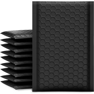 UCGOU Bubble Mailers 4x8 Inch Black 50 Pack Usable Size 4x7 Padded Envelopes Small Business Mailing Package Opaque Self Seal Adhesive Waterproof Boutique Shipping Bags for Jewelry Makeup Supplies #000