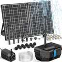 NFESOLAR 30W Solar Pond Filter Kit with Fountain Pump, 210 GPH Solar Pond Pump & Outdoor Filter Box, Submersible Water Pump with 16.4FT Cable & 6.6FT Tubing for Koi Pond, Fish Tank, Garden Fountain