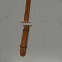 OUHENG Slim Bands Compatible with Apple Watch Band 42mm 41mm 40mm 38mm, Women Genuine Leather Replacement Thin Strap for iWatch SE2 SE Series 10 9 8 7 6 5 4 3 2 1 (Brown/Rose Gold)