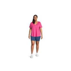 Hanes Women's Originals 2 Piece Lounge, Comfywear Supersoft Boxy T-Shirt & Sleep Shorts Loungewear Set, Green/Parrot Pink, Large, Small