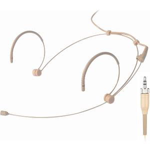 Headset Microphone Discreet Headworn Ear Hook Earset Over The Ear Mic for Sennheiser Wireless Transmitter, Ideal for Lectures, Live Performance, Theater, Podcasts  Beige