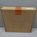 Lifewit Plastic 3 Tier Serving Tray Platter for Party Entertaining, 10"  10" Large Dessert Table Display Set, White Reusable Round Dishes with Gold Metal Display Stand for Veggie, Fruit, Cookies