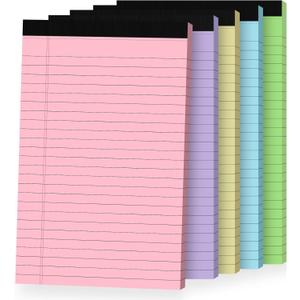 5pcs Small Note Pads, Colored Notepads 5x8 College Ruled Notebook, Writing Pads 5 x 8, Legal Pads, Pad Paper Perforate Notebooks for Work, Message, School, Office Supplies, 30 Sheets/Pack
