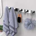 VAEHOLD Hat and Coat Wall Mount Rack - Hooks for Robes, Bags, Keys, and Towels - Bathroom Towel Hanger Organizer (Polished Chrome, T Shape 5 Hooks 1 Pack)