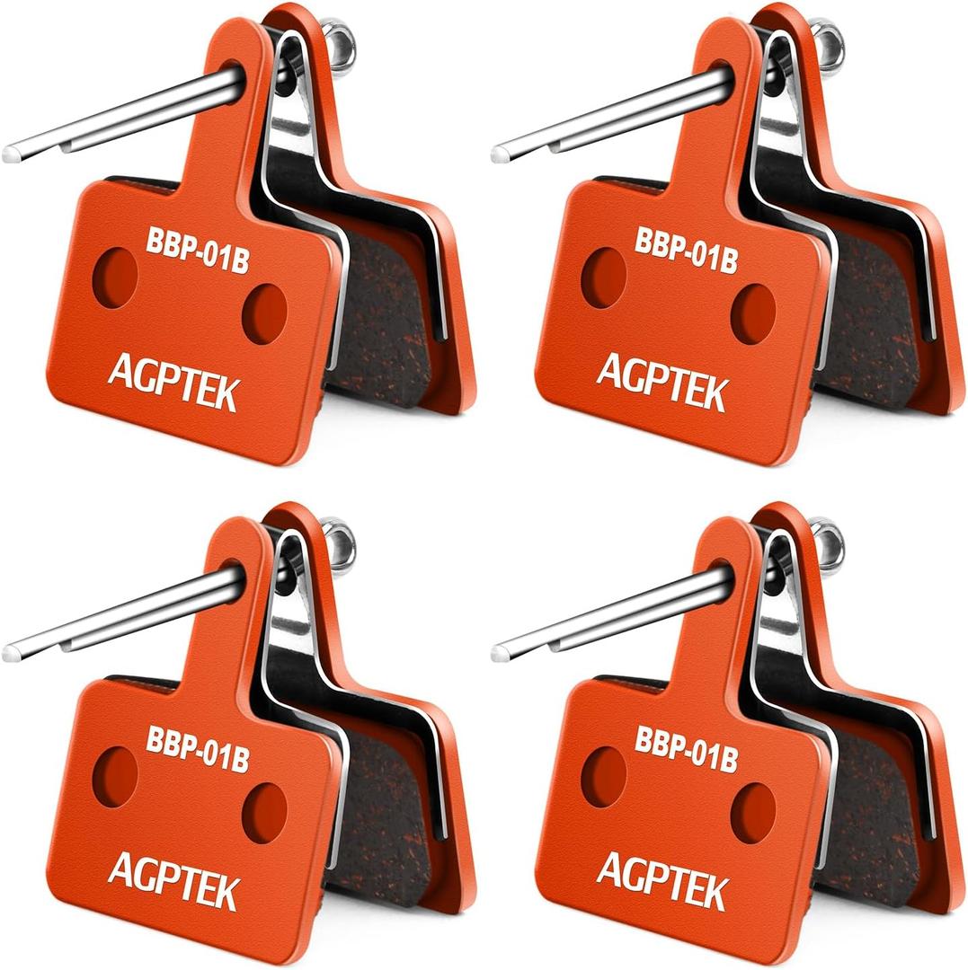 AGPTEK Bike Brake Pads, High-Performance Brake Pads, Disc Brake Pads & Spring (Semi-Metallic&Resin) for Mountain Bike Disc Brakes,Bike Pads Compatible with TRP Tektro Shimano Deore Br
