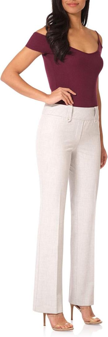 Rekucci Women's Desk to Dinner Pull On Stretch Bootcut Trouser Dress Pant w/Tummy Control (Gray)