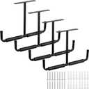 HOME RIGHT Overhead Garage Storage Rack, 16.5 Inch Heavy Duty Ceiling Double Storage Hooks Utility Hanger for Hanging Lumber Ladder Tool Bike & Other Bulky Items (4 Pack, Black)