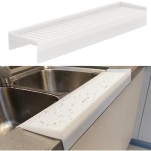 Silicone Edge Protectors - Multifunction Sink Accessories, Splash Guard & Draining Mat for Kitchen, Bathroom Sink, Steel, Granite, Quartz Countertops(Transparent) (4*20in)