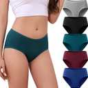 R RUXIA Women's Hipster Panties Viscose Bamboo Soft Stretch Underwear 4 Pack (Green,Blue,Red,Black XL)