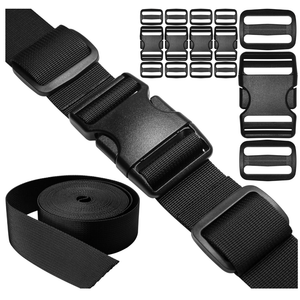 Buckles and Straps Set - 6Yards Nylon Webbing, 5pcs Release Buckles, 10pcs Tri-Glide Sliders for Backpack Strap