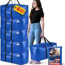 ClearSpace Extra Heavy Duty Moving Bags with Zipper, 6 Pack  Extra Large Storage Bags for Clothes, Moving Boxes or Packing for Organization - Clothing Storage with Carrying Handles