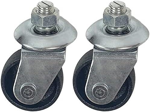 Floor Jack Casters for 3 Ton Floor Jack, Cast Iron Caster Wheels, Quality Replacement Parts Fit for ATD, Cornwell, Mac Tools, Matco, Mountain, Napa, Sunex & More, Pack of 2 (12mm Stem)