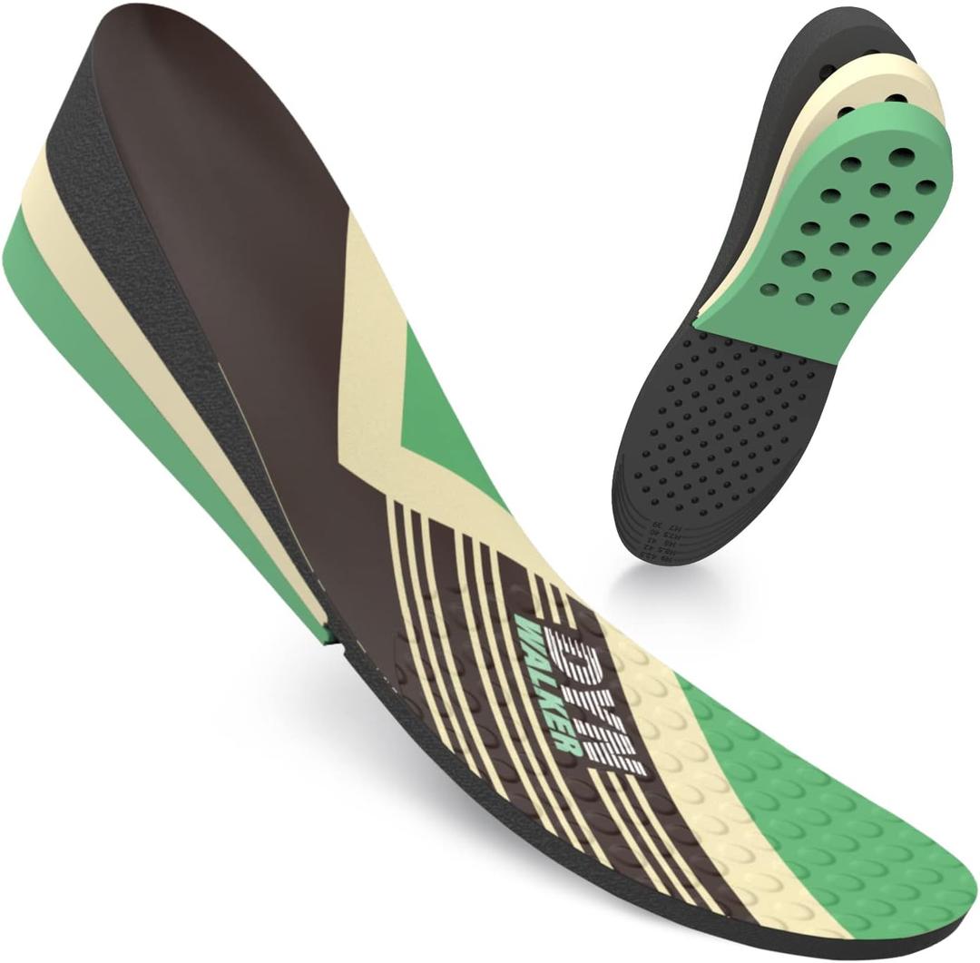 DynWalker Lift Insole Boost Inner Sole 2.95 Inch Heel Pads for Shoes Anti-Slip Flexible Soft Cushioned Heel Massage for Uneven Legs Adjustable Size 2 Layer S Green (S : ( Women 6 - 8.5 ))