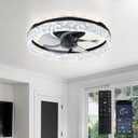 Depuley Ceiling Fans with Lights and Remote: 16" Black Flush Mount