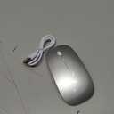Bluetooth Wireless Mouse for MacBook Air Mac Pro iPad Laptop Computer Pad Optical Rechargeable Slim Silent Dual Mode (2.4G USB-C/USB-A&Bluetooth 5.2/3.0) Mouse Jiggler for Computer Awakening - Silver