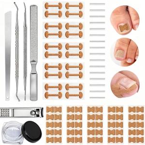 Ingrown Toenail Removal Kit, Professional Ingrown Toenail Corrector Set with Toenail Correction Strips, Curved Toenails Corrector Patch, Painless File and Lifter Pedicure Tools for Home Treatment