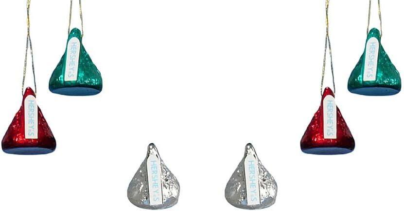 HERSHEY'S HY0158 Kurt Adler Plastic Mini Kisses Ornament, Set of 6, Christmas