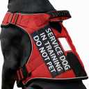 Service Dog in Training Vest, Reflective Do Not Pet Dog Harness with Handle and 6 Patches, Full Metal Buckles, for Medium Dogs Training Walking