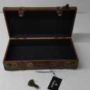 feilario Vintage Leather Storage Trunk Small Portable Decorative Luggage Suitcase Movie Prop Luggage- 2 Size Option, Brown (Brown, S)