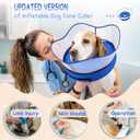 Supet Raised Inflatable Dog Cone Collar to Stop Licking, Soft Dog Cone Alternative After Surgery, Pet Neck Donut Collar for Dogs L
