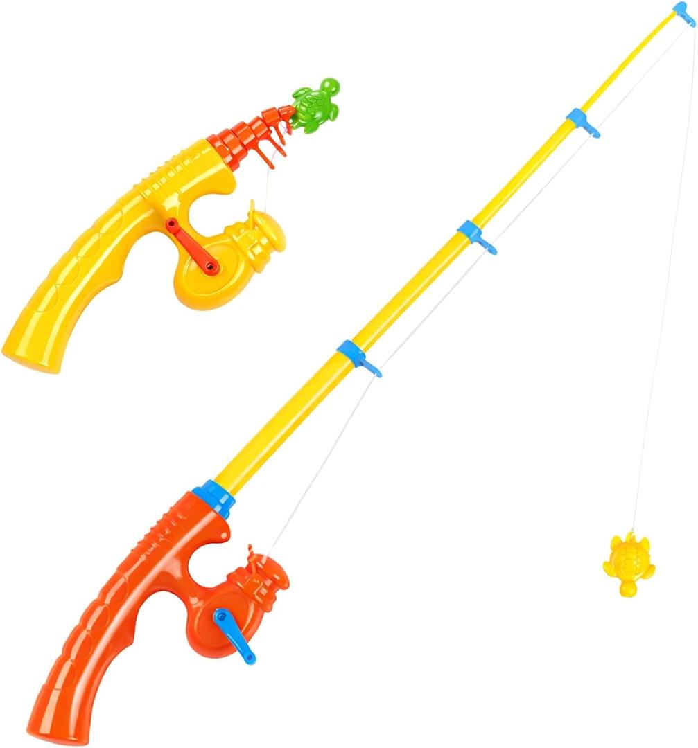 CozyBomB Magnetic Fishing Toy Pole 2 Pack for Replacement | No Fishes are Included, Bathtime Carnival for Toddler Education Teaching, Party Fishing Poles Rod Ocean Sea Animals Birthday Gift (X-Large)