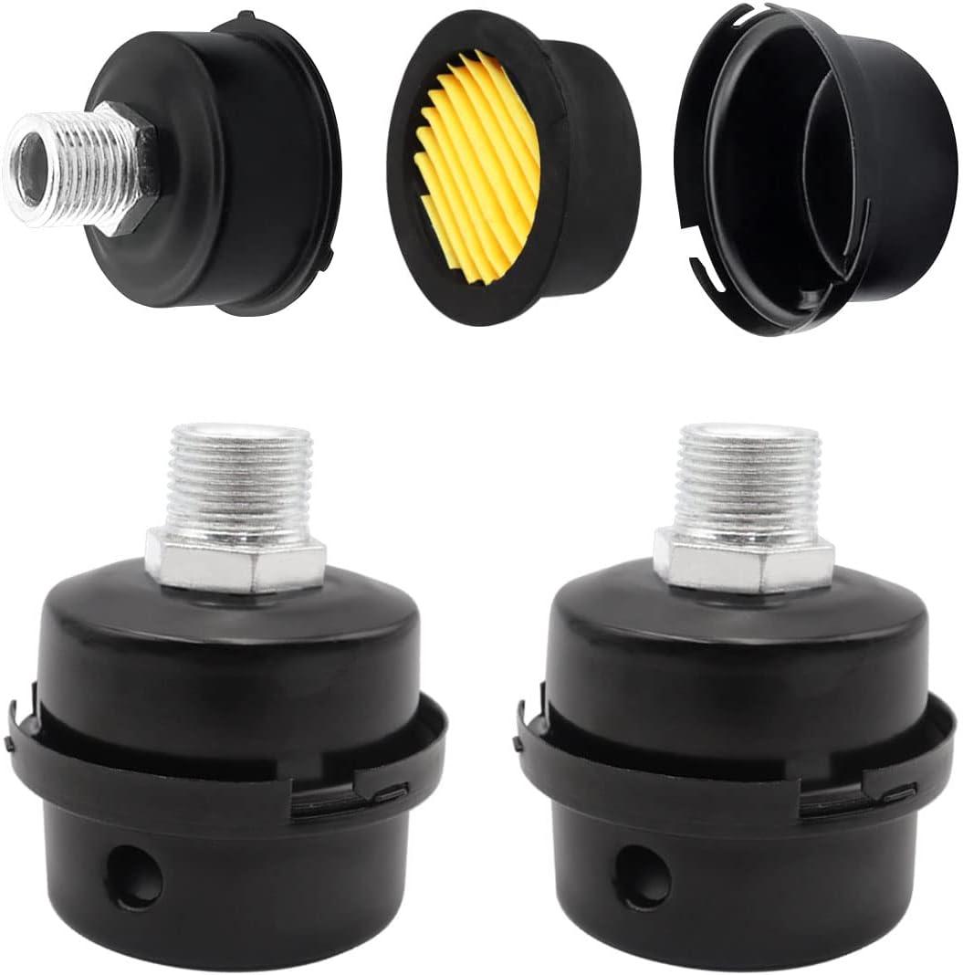 Seamaka 3PCS 1/2" Thread Air Compressor Silencer,20mm Air Compressor Intake Filter Sound Muffler Accessories, Air Compressor Muffler Accessories for generators, blowers, exhaust ports O-H-067-1/2