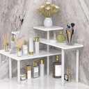 JayRex Bathroom Organizer Countertop Corner Shelf, 3 Tier Moveable Organizer for Make Up, Dresser Table, Desktop (White)