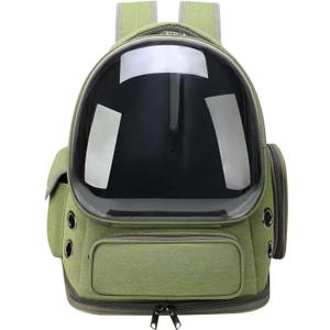 Cat Backpack Carrier for Cats and Small Dogs, Breathable Cat Bubble Backpack, Airline Approved Pet Travel Carrier for Hiking Camping Outdoor(Green) (16.5"L x 13.5"W x 10.5"H)