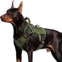 WINGOIN Tactical Dog Harness for Large Dogs, Heavy Duty No Pull Dog Harness with Handle, Adjustable Reflective Military K9 German Shepherd Big Size Dog Vest for Walking, Training, Hunting, Green (L)
