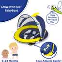 SwimSchool Infant Baby Pool Floats, Free Swimming, Super Buoyant Ages 6-24 Months Multiple Colors/Styles Adjustable Canopies and Seats, Splash & Play Baby Floaties
