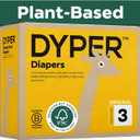 DYPER - Baby Diapers Hypoallergenic Cloth Alternative Day & Overnight Protection - Made with Plant-Based* & Honest Ingredients - Size 3 (168 Count)
