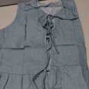 APRROOT Denim Vest Women Tie Front Jean Vest Top Sleeveless V Neck Casual Peplum Tops 2025 Y2K Trendy Summer Tank Tops Blue L