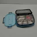 Korra Home & Living Stainless Steel Lunch Bento Box for Adults and All ages - 5 Compartments, Insulated Bag, Spork, and Leak resistant Soup Bowl, Durable for Work, College, Travel (Blue)