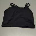 Womens Padded Sports Bra Fitness Workout Running Camisole Crop Top with Built in Bra (Black, M)
