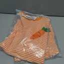 2 x Baby Boy Girl Easter Outfit Sweatshirt Romper Striped Carrot/Bunny Long Sleeve Bubble Romper Waffle Knit Bodysuit (3-6 Months, Orange)