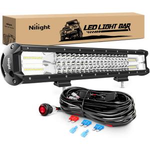 Nilight LED Light Bar 20Inch 288W Flood Spot Combo 28800LM Off Road Driving Lighting with Wiring Harness for Trucks Tractor Trailer Pickup Golf Cart SUV ATV UTV 4x4 Van Camper Nilight LED Light Bar 20Inch 288W Flood Spot Combo 28800LM Off Road Driving Lighting with Wiring Harness for Trucks Tractor Trailer Pickup Golf Cart SUV ATV UTV 4x4 Van Camper