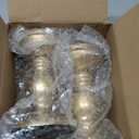 2 Pcs Gold Pillar Candle Holders, Gold Candlestick Most Ideal for 3" Pillar Candles, Gifts for Wedding, Party, Home, Spa, Reiki, Votive Candle (2 x S)