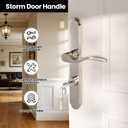 Flat Slot Storm Door Handle Complete Set, Mortise Keyed Lever Mount Latch with Deadbolt for Screen and Storm Doors, Polished Nickel