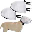 2 PCS Dog Air Mask Foxtail Protection Net with Mouth Zipper Head Protector Dog Preventing Fox Tail Hood Face Guard for Outdoor Hiking Camping (L)