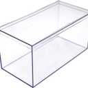4 Clear Acrylic Boxes for Display, 8" Lx4 Wx4 H Storage Containers with Lids, Made in the USA, Clear Boxes for Gifts, Collectibles, Figures, Arts & Crafts Organization